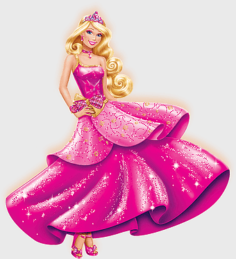 Barbie Princess in pink dress, Blair Barbie's careers illustration, Barbie Princess Charm School, magenta doll figurine, princess film character, royal doll art, glittery princess attire
