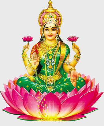Lakshmi illustration, Hindu goddess Lakshmi, Lakshmi on lotus flower, Diwali Lakshmi, divine wealth symbol, spiritual prosperity, sacred lotus deity