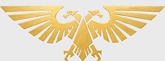 Warhammer 40, 000 logo, Space Marines emblem, bird of prey symbol, yellow warhammer icon, galactic empire insignia, futuristic military crest, sci-fi faction badge