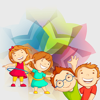 cartoon kids playing, happy children illustration, toddler friendship art, video game characters, playful kids activities, colorful children art, animated kids fun
