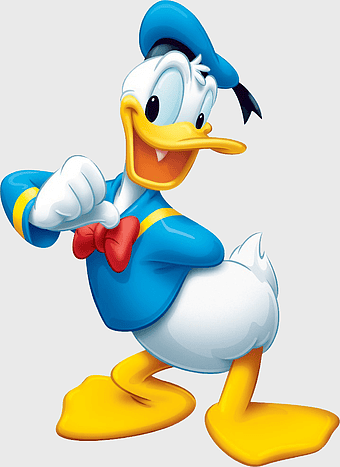Donald Duck, cartoon character, Walt Disney, animated mascot, classic Disney, iconic bird, comic illustration, playful animation