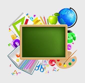 school supplies, blackboard, education, back to school, classroom essentials, learning materials, study tools