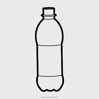 water bottle outline, plastic bottle illustration, line art bottle, coloring page bottle, drink container sketch, beverage packaging design, eco-friendly water storage