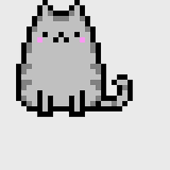 cat pixel art, cute animal illustration, pusheen-inspired design, pixel art cat, digital pet art, retro gaming graphics, minimalist cat drawing