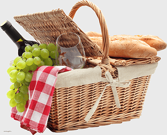 picnic basket, barbecue food storage, wine basket hamper, wicker storage container, gourmet picnic essentials, outdoor dining setup, luxury hamper gift