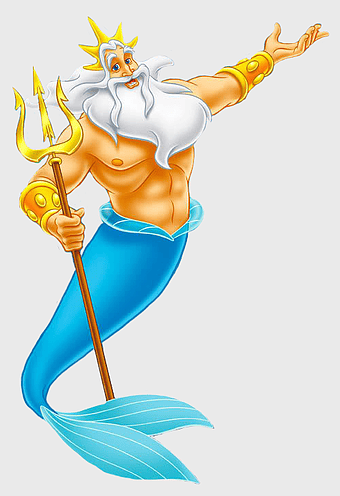 King Triton action figure, Little Mermaid cartoon character, mythical creature trident, merman figurine, Disney sea king, underwater fantasy art, royal mermaid legend