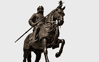 Maharana Pratap statue, equestrian statue, historical warrior figure, bronze monument, Mewar ruler, Rajput hero, Indian heritage sculpture, png