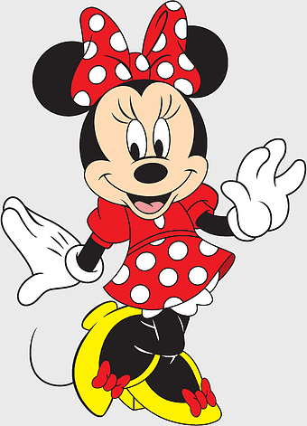 Minnie Mouse, Mickey Mouse Club, animated Cartoon, Walt Disney Company, Disney character art, polka dot dress, iconic cartoon mouse