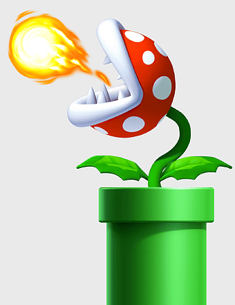 New Super Mario Bros. Wii, piranha plant, mario series, gaming, fire-breathing plant, mario world, video game characters