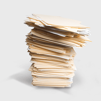 stacked folders, business document management, paper recycling process, corporate file organization, office paperwork solutions, document storage systems, sustainable office practices