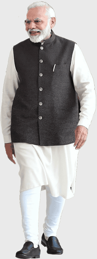Narendra Modi, Indian Prime Minister, Modi portrait, Modi in traditional attire, political leader, Indian statesman, formal attire, png