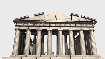 Parthenon landmark, classical Greek architecture, Athens Acropolis temple, ancient roman column, marble facade structure, historical building ruins, Greek cultural heritage