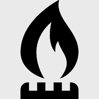 natural gas icon, petroleum industry symbol, monochrome industrial gas logo, black and white fuel silhouette, energy sector emblem, utility service graphic, gas processing illustration