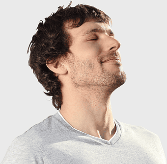 breathing exercise, relaxed young man, closed eyes meditation, male yoga pose, tranquility moment, mindful relaxation, serene individual, png