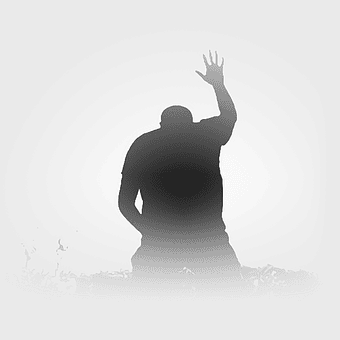 silhouette of person praying, contemporary worship music praise, adoration in faith, kneeling in worship, spiritual gesture, divine connection, meditative pose
