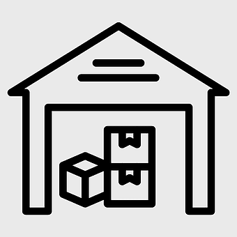 warehouse computer icons, business industry box, supply chain management, cargo delivery service, logistics solutions, inventory tracking, storage facility design