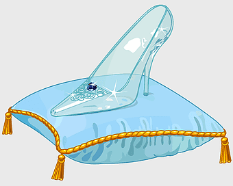Cinderella glass slipper, electric blue ballet shoe, Disney Princess footwear, turquoise high-heeled shoe, fairy tale accessory, royal blue cushion, enchanted footwear