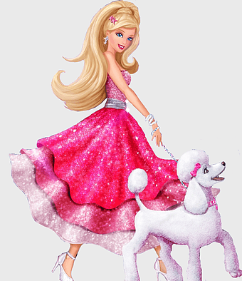 Barbie Fashion Film Doll, Aunt Millicent Barbie, Barbie with poodle, Barbie figurine, princess fashion doll, glamorous toy character, fairy tale companion