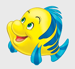 Little Mermaid Flounder, Flounder looking up, cartoon character Flounder, the little mermaid, sea creature illustration, classic Disney animation, underwater friend icon, png
