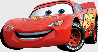 Lightning McQueen, Pixar Cars, red sports car, animated vehicle, cartoon car character, movie vehicle design, Disney animation art