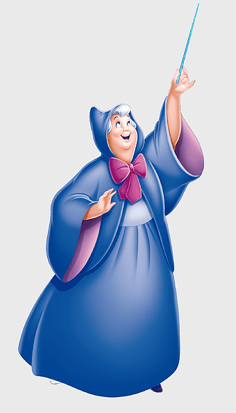 Cinderella Fairy Godmother, Disney Princess Figurine, Electric Blue Fairy Tale, Disney FairiesCharacter, Magical Wand Fantasy, Enchanted Storybook Magic, Whimsical Character Artwork