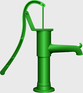 hand pump water well, green water pump, manual water pumping system, drinking water well pump, outdoor water extraction, sustainable water source, eco-friendly water solution
