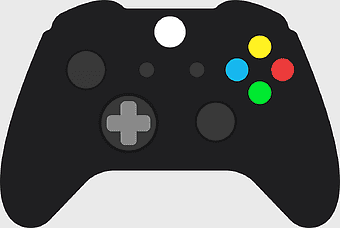 black Xbox 360 controller, video game accessory illustration, electronic gaming device, gamepad icon, gaming technology, interactive entertainment device, console gaming peripherals