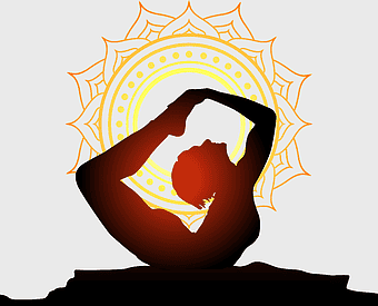 yoga silhouette illustration, yoga pose sunset decal, vriksasana tree pose, yoga girl meditation, yoga design wall art, spiritual wellness, yoga practice iconography