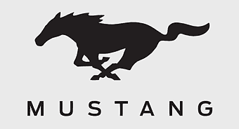 Ford Mustang emblem, black Mustang logo, car brand symbols, automotive insignia, classic car badges, vehicle identity marks, equestrian-themed logos, png