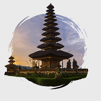 Pura Ulun Danu Bratan temple, Bali lake temples, Balinese architectural landmarks, historic Hindu worship sites, traditional shrine aesthetics, serene water temple views, cultural heritage landscapes