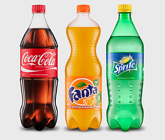 Sprite plastic bottle, Fanta orange flavor, Coca-Cola classic taste, carbonated soft drinks, refreshing beverage trio, popular soda brands, non-alcoholic drink selection