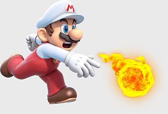 Super Mario 3D World, Mario Bros character, Wii U gaming, Super Mario Bros 2, Mario fireball action, Nintendo video game art, Mario series mascot