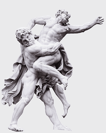 Poseidon of Melos Statue, Classical sculpture art, mythology monument, black and white artwork, ancient Greek sculpture, marble figurine, dynamic composition