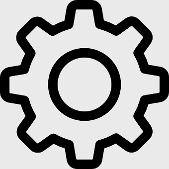 gear icon, configuration settings, tools and utensils, free material, mechanical symbol, industrial component, system adjustment