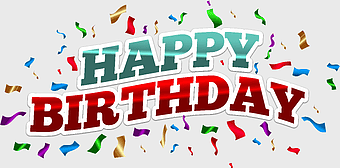 Happy Birthday text design, colorful birthday celebration, festive birthday banner, birthday greeting card, party confetti decoration, celebratory text art, birthday wishes illustration