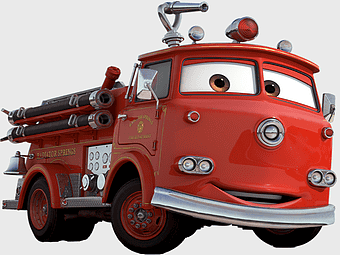 Disney Cars Red Fire Truck, Pixar Emergency Vehicle Illustration, Mater Fire Apparatus Character, Walt Disney Company Cars Series, Firefighting Vehicle Design, Cartoon Fire Truck Art, Classic Fire Department Vehicle
