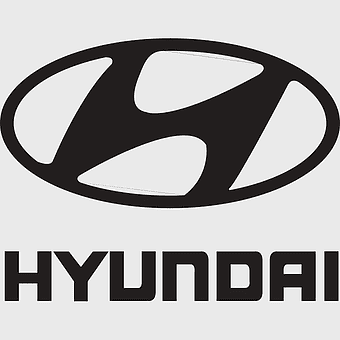 Hyundai logo, Hyundai emblem, car dealership branding, black and white car logo, automotive symbol, vehicle manufacturer logo, corporate identity design