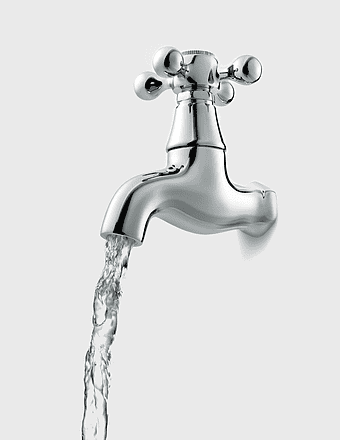 flowing gray faucet, stainless steel tap, water efficiency, running water, plumbing fixture design, faucet water flow, monochrome hardware product