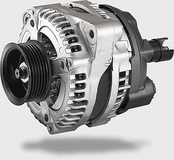 grey and black alternator, car alternator spare part, automotive electric motor, automobile repair shop alternator, vehicle power generation component, engine charging system part, automotive hardware accessory