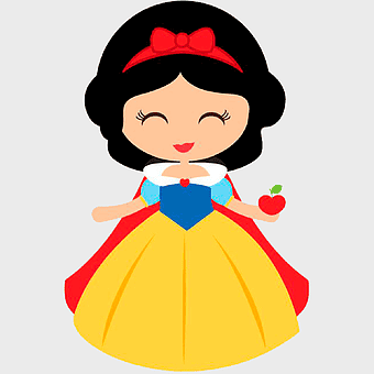 Snow White cartoon, Disney Princess Snow White, Snow White and the Seven Dwarfs, Snow White smile, fairy tale character, classic Disney animation, princess with red apple
