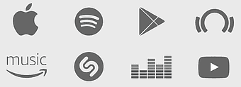 music streaming logos, Deezer logo design, Shazam symbol, Amazon Music trademark, audio technology icons, digital music platforms, multimedia service emblems