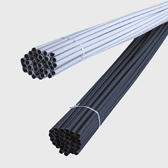 PVC pipe, electric conduit, black PVC tubing, white electrical piping, construction materials, plumbing supplies, industrial piping solutions, png