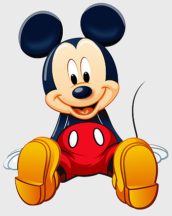Mickey Mouse illustration, cartoon character, orange shoes, Walt Disney Company, classic Disney art, playful mouse design, animated mascot icon