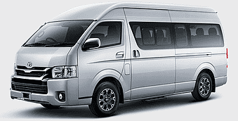 Toyota HiAce van, Toyota commercial vehicle, minibus for rent, Toyota vehicle exterior, passenger transport service, automotive fleet management, van dealership options