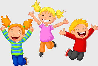 child cartoon illustration, happy children jumping, toddler boy and girl, friendship art, playful kids activities, joyful kids silhouettes, children's art collection