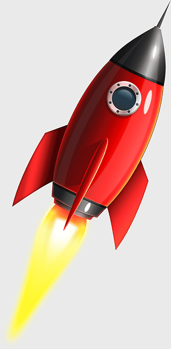 red and black rocket illustration, cartoon rocket launch, rocket spacecraft technology, small rocket flame, space exploration, futuristic vehicle, launch animation