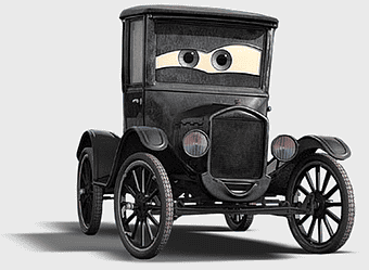 Lizzie Cars character, Cars Pixar movie, vintage car design, antique motor vehicle, animated auto character, classic car animation, tactical vehicle illustration