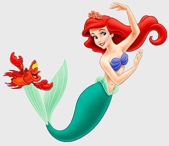 Ariel Disney Princess, Sebastian the crab friend, Little Mermaid magical underwater, fictional characters from Disney, mermaid tail fantasy art, Disney animation classic scenes, princess adventures with sea creatures