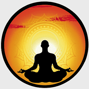 silhouette meditation, spiritual practice, orange prayer, spirit guide, mindful retreat, inner peace, chakra energy