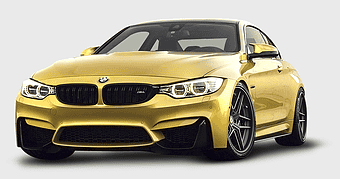 yellow BMW M4 coupe, BMW M4 performance car, gold luxury vehicle, BMW M4 illustration, high-end sports car, premium automotive design, sleek car exterior